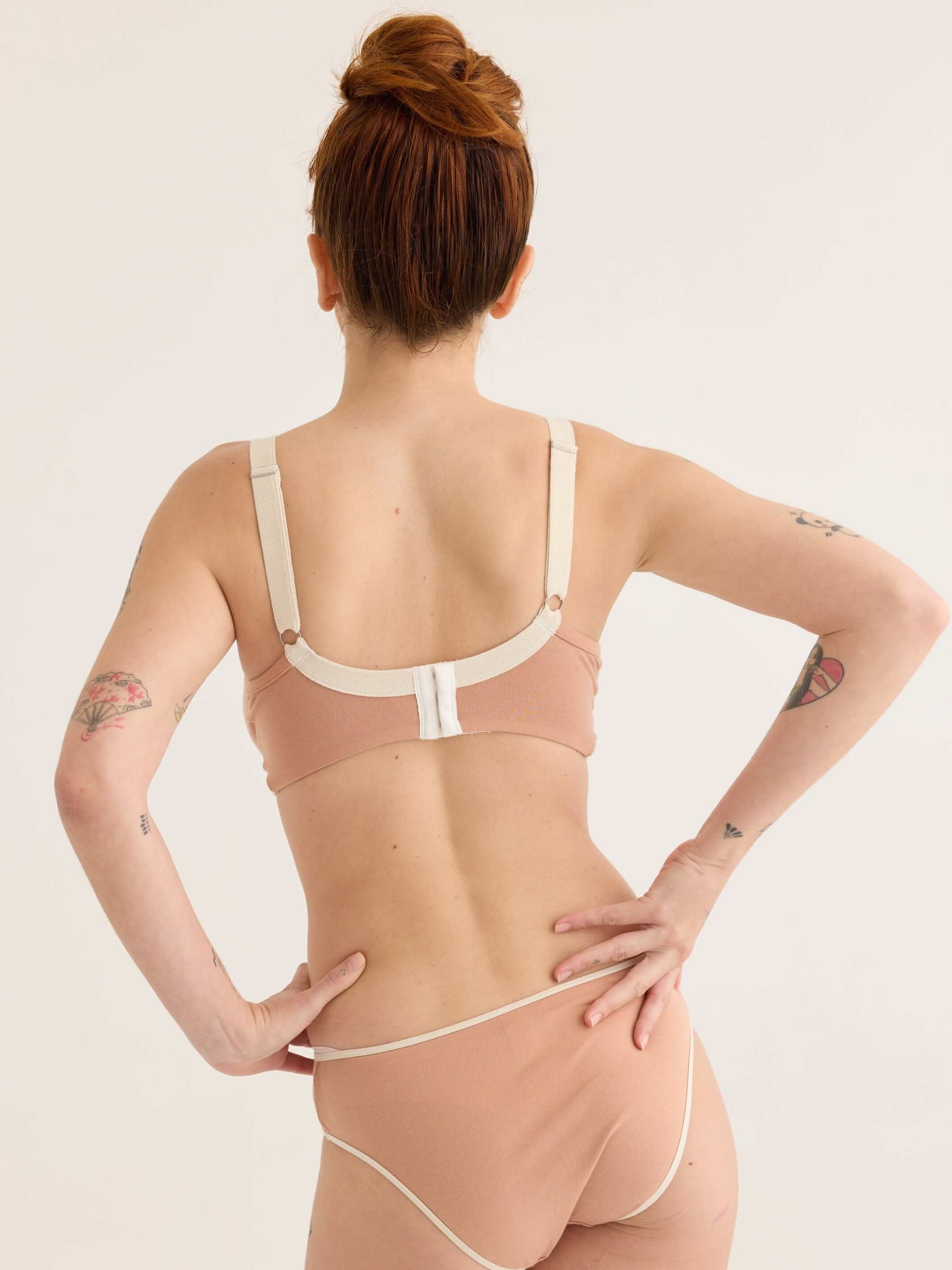 regular briefs in latte, back view