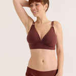 Rum raisin bra with briefs, front view