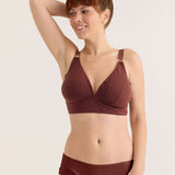Rum raisin bra with briefs, front view