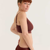 Rum raisin bra with briefs, front view