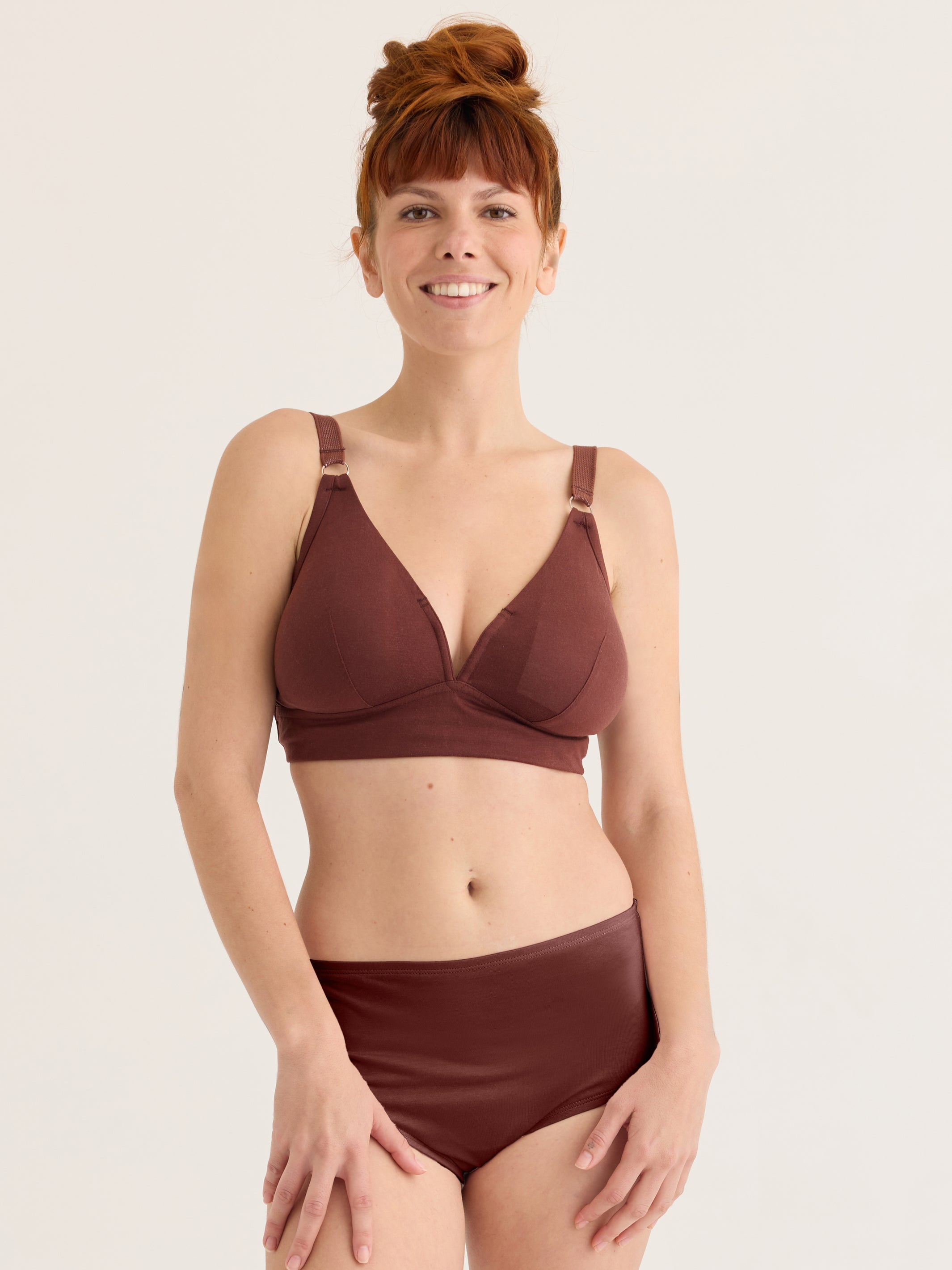 V for Victory Bra - Rum & Raisin with optional removable pads - **Pre-Sale for Delivery October 2025