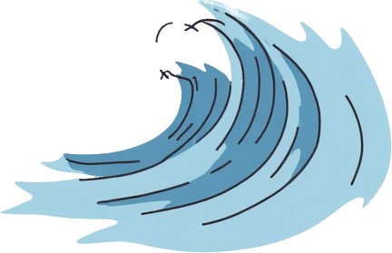 Illustration of ocean waves breaking