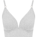 V for Victory Bra in grey marl, on a ghost mannequin