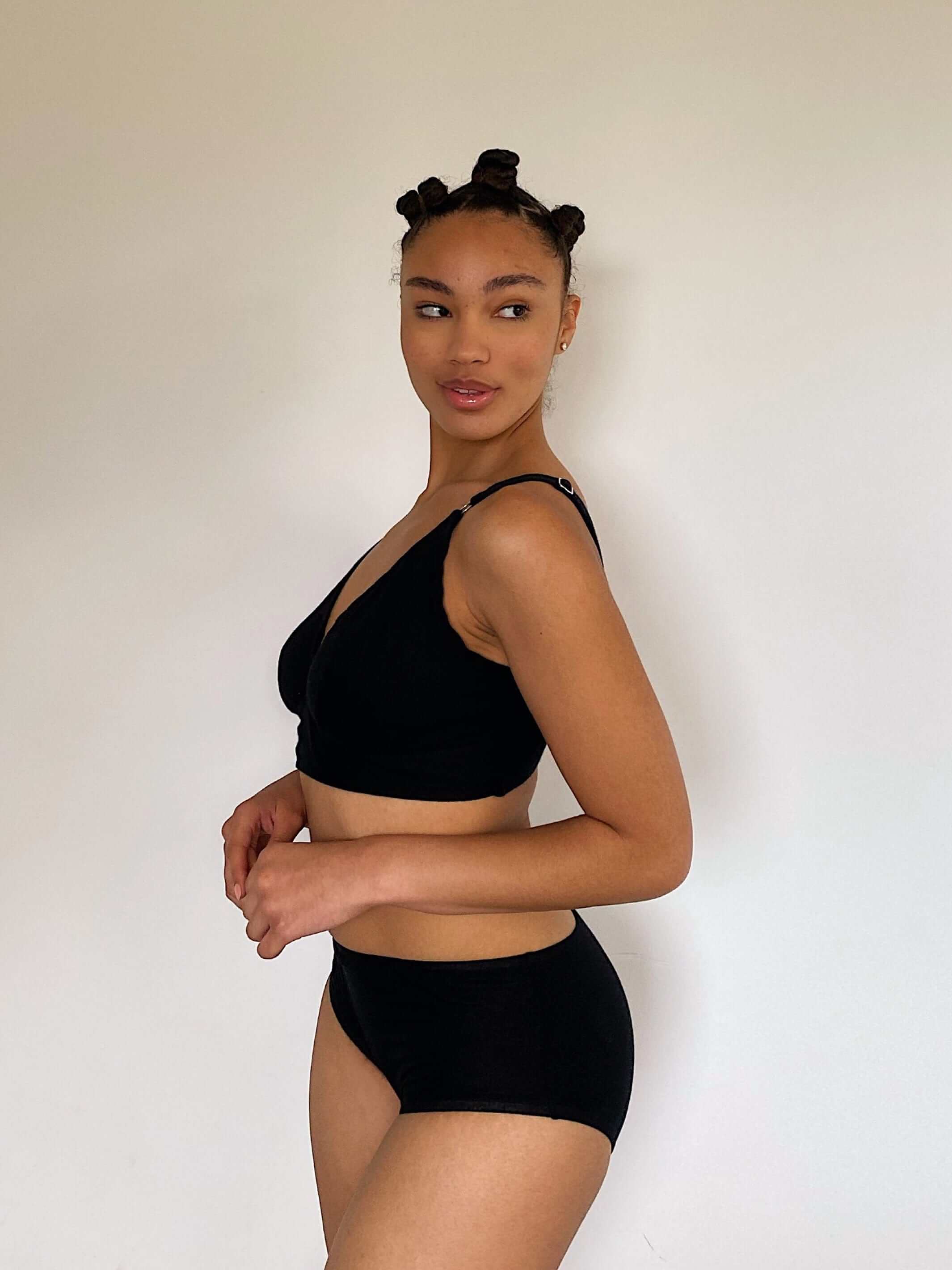big knickers in black, side view