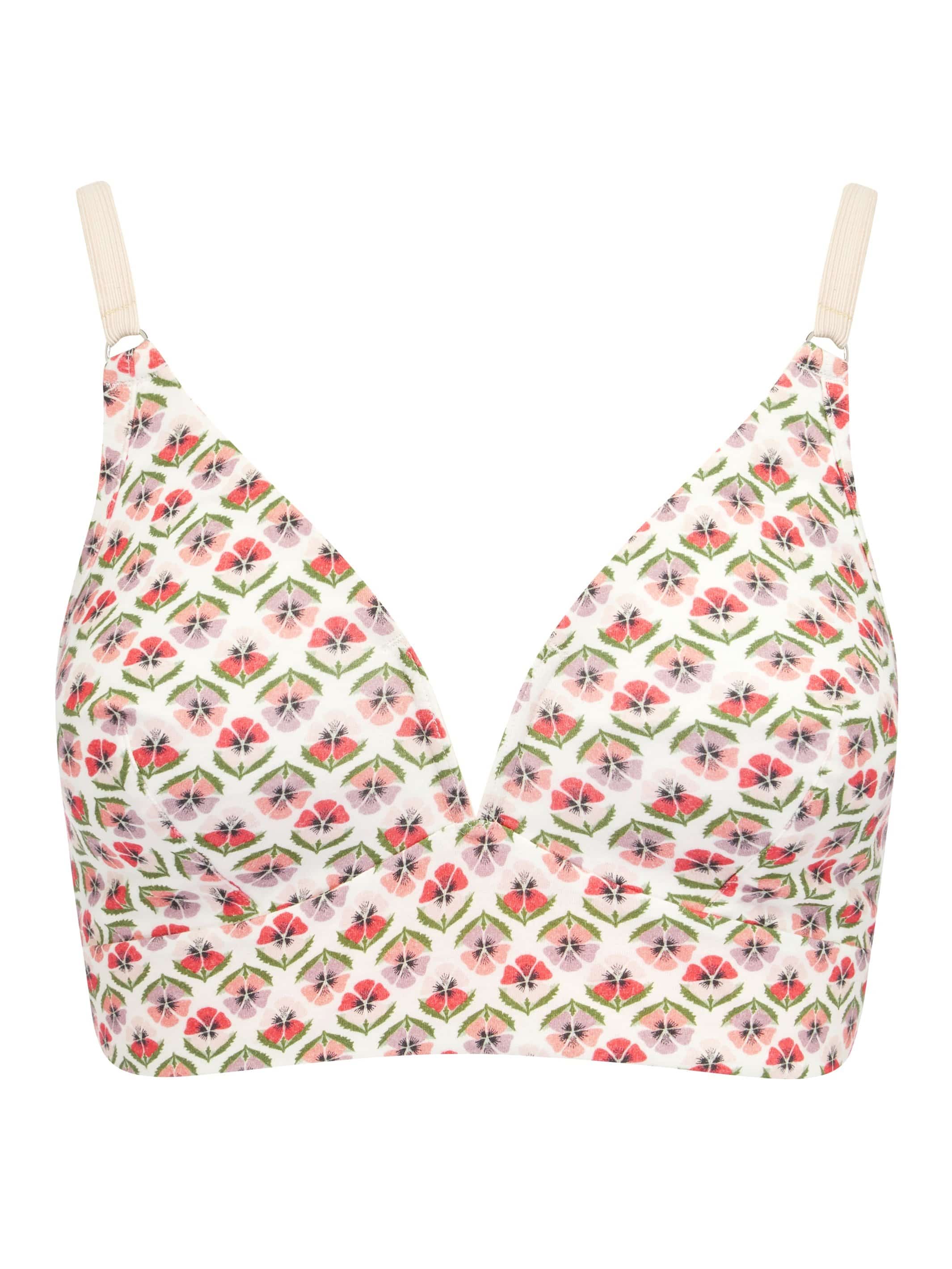 Liberty pansy bra in pansy, on a ghost mannequin